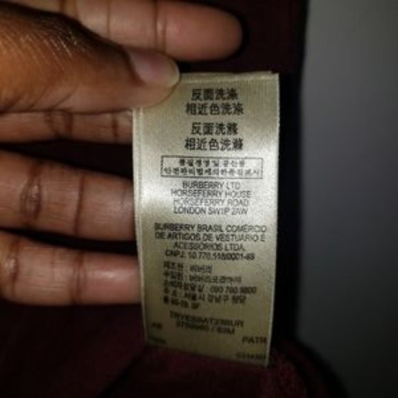 Burberry Brit Burgundy Honeycomb Knit Polo tshirt - Picture 8 of 11